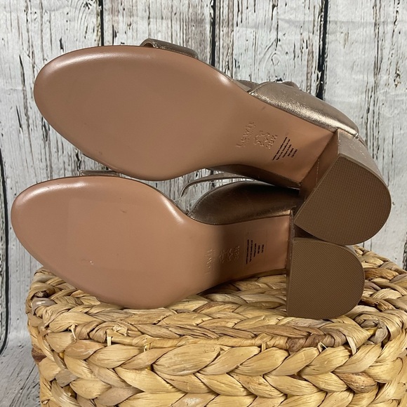 Lewit “Guilia” Heeled Sandals Rose Gold Leather Ankle Wrap Heels 38.5 - 7.5 - Picture 6 of 11